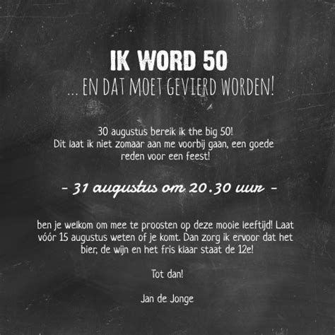 tekst uitnodiging 50 jaar sarah|Uitnodiging Sarah